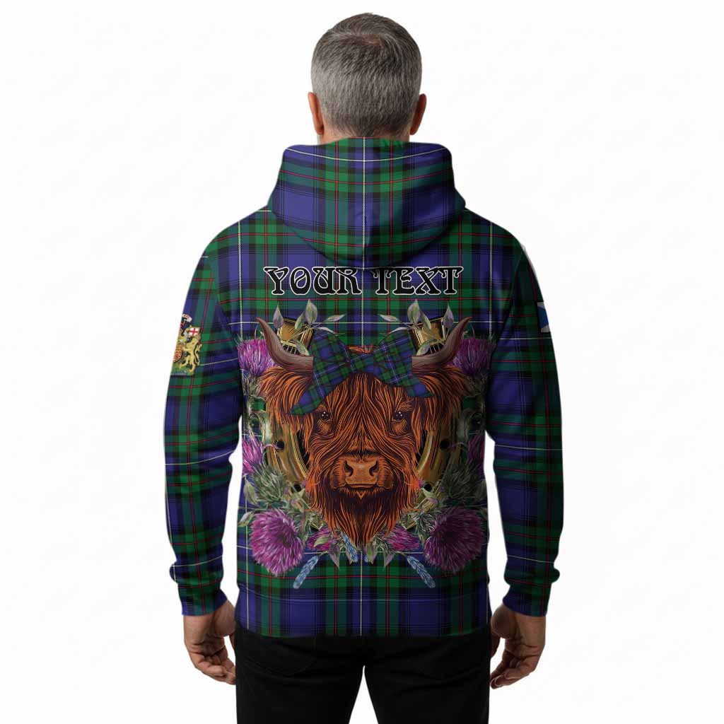 Donnachaidh Tartan Hoodie Scottish Thistle Heilan Coo