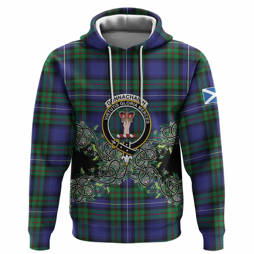 Donnachaidh Tartan Hoodie Thistle Scottish Spirit