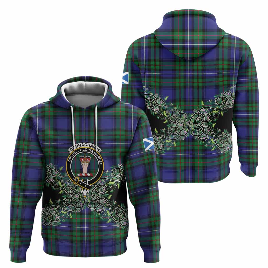 Donnachaidh Tartan Hoodie Thistle Scottish Spirit