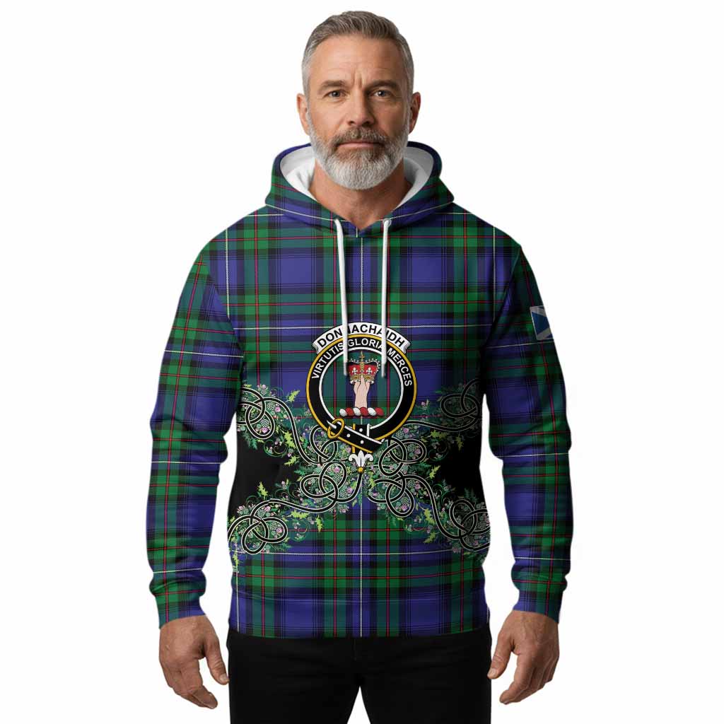 Donnachaidh Tartan Hoodie Thistle Scottish Spirit