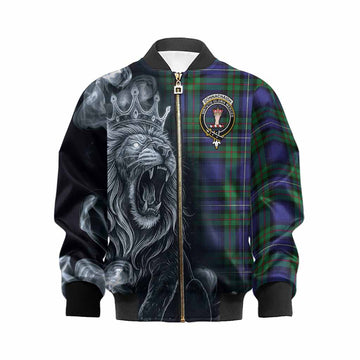Donnachaidh Tartan Kid Bomber Jacket Roaring Lion Heritage