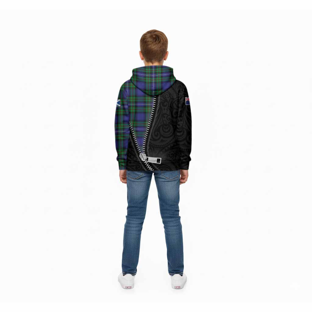 Donnachaidh Tartan Kid Hoodie New Zealand Pattern Unique Zipper Stylized