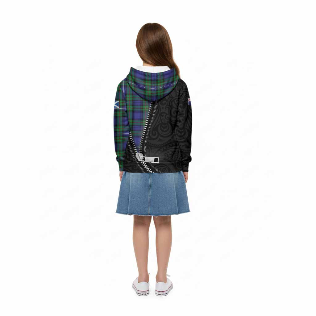 Donnachaidh Tartan Kid Hoodie New Zealand Pattern Unique Zipper Stylized