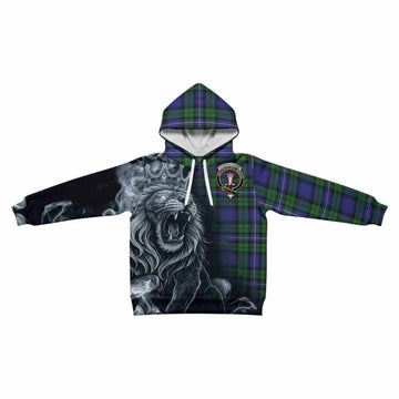 Donnachaidh Tartan Kid Hoodie Roaring Lion Heritage