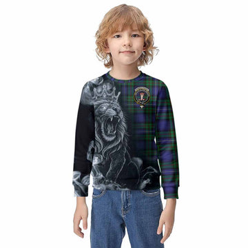 Donnachaidh Tartan Kid Knitted Sweatshirt Roaring Lion Heritage