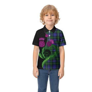 Donnachaidh Tartan Kid Polo Shirt Traditional Scottish Thistle