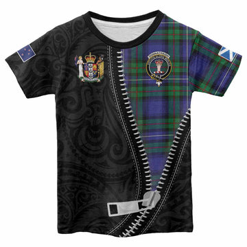 Donnachaidh Tartan Kid T-shirt New Zealand Pattern Unique Zipper Stylized