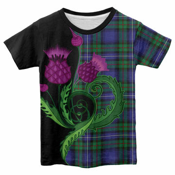 Donnachaidh Tartan Kid T-shirt Traditional Scottish Thistle