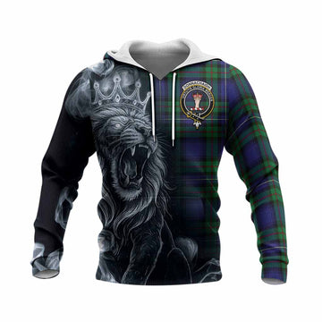 Donnachaidh Tartan Knitted Hoodie Roaring Lion Heritage