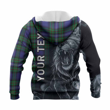 Donnachaidh Tartan Knitted Hoodie Roaring Lion Heritage