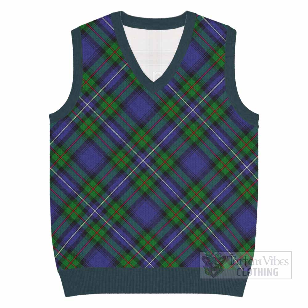Donnachaidh Tartan  Knitted V-Neck Vest Cross Style