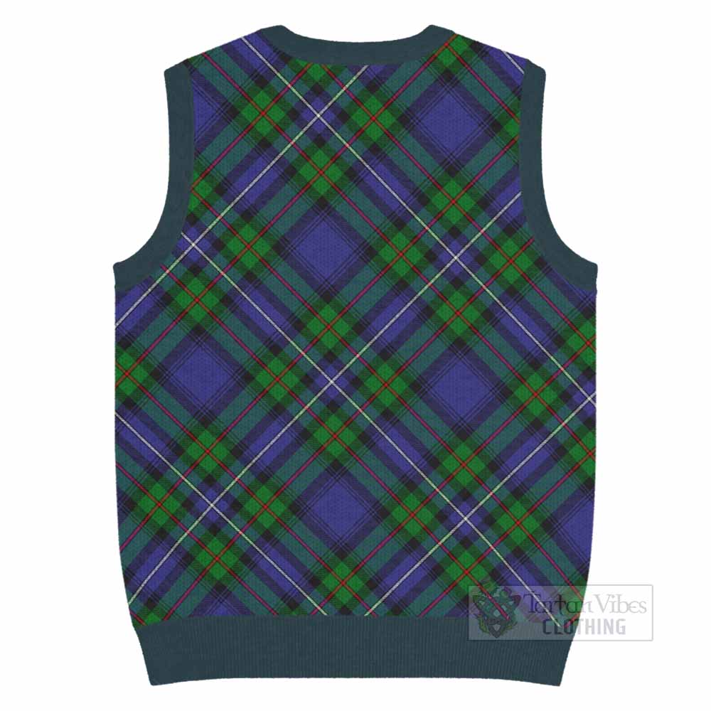 Donnachaidh Tartan  Knitted V-Neck Vest Cross Style