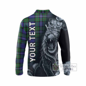 Donnachaidh Tartan Long Sleeve Polo Shirt Roaring Lion Heritage