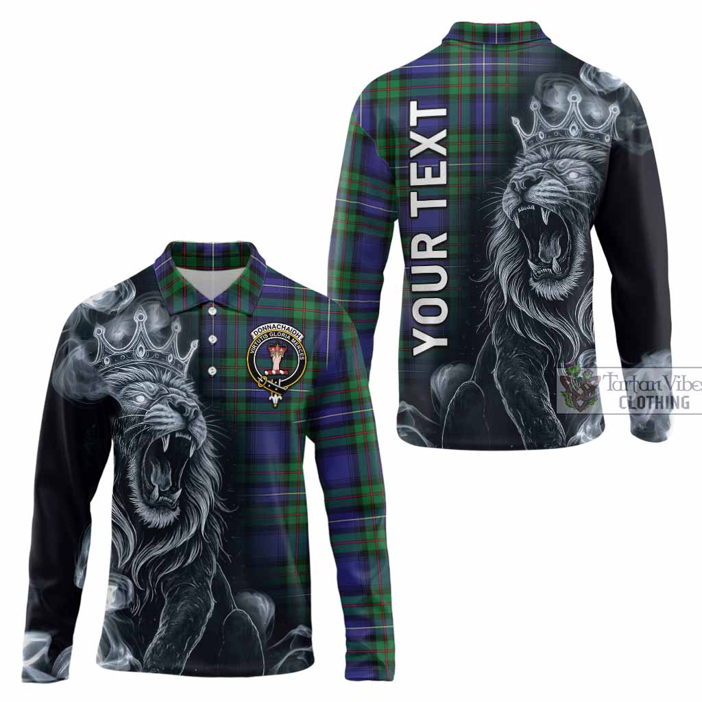 Donnachaidh Tartan Long Sleeve Polo Shirt Roaring Lion Heritage