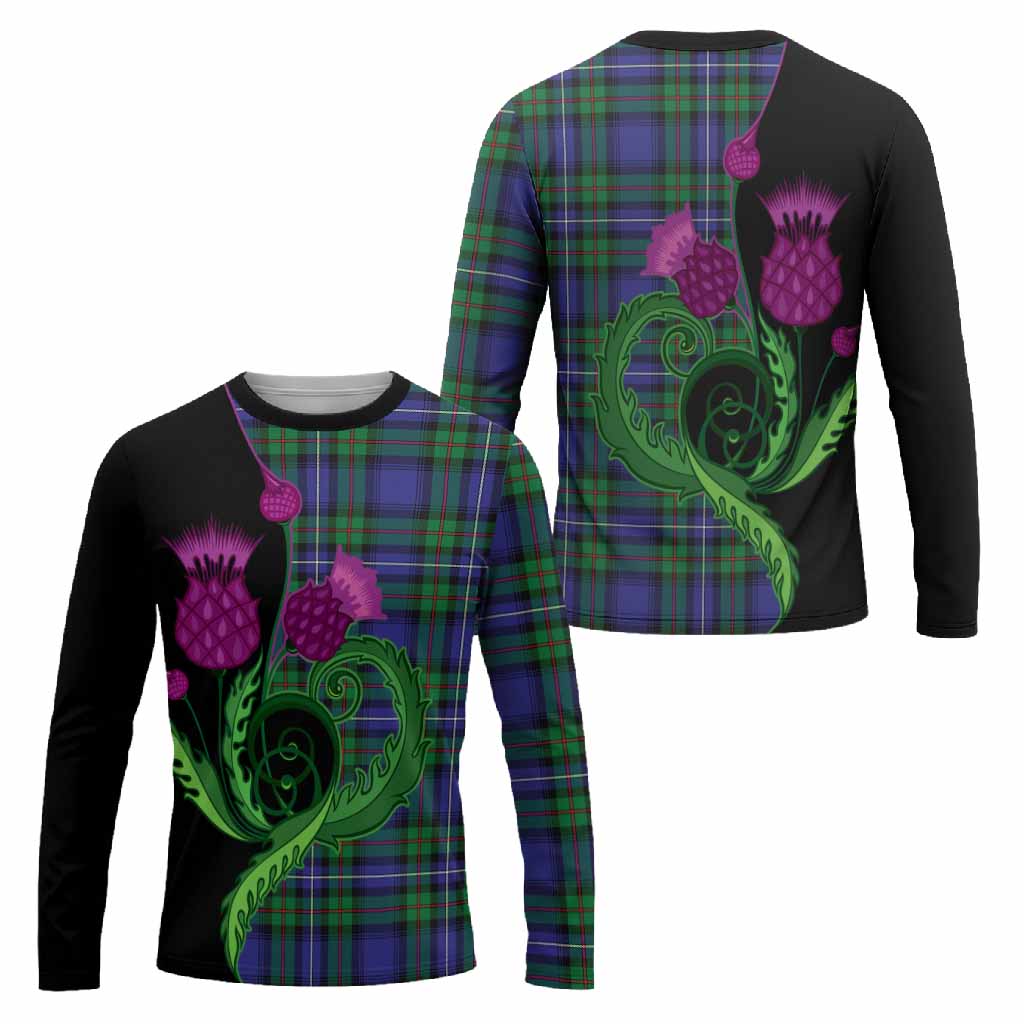 Donnachaidh Tartan Long Sleeve T-Shirt Traditional Scottish Thistle
