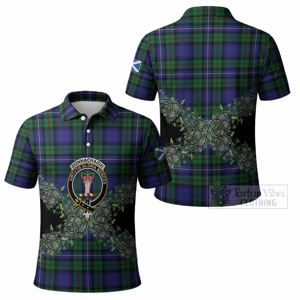 Donnachaidh Tartan Polo Shirt Thistle Scottish Spirit