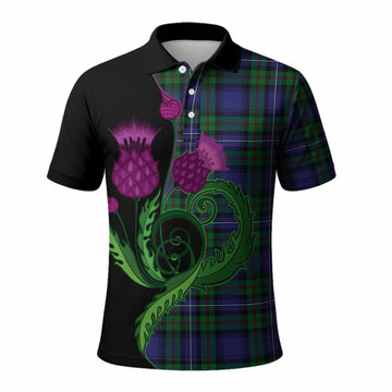 Donnachaidh Tartan Polo Shirt Traditional Scottish Thistle