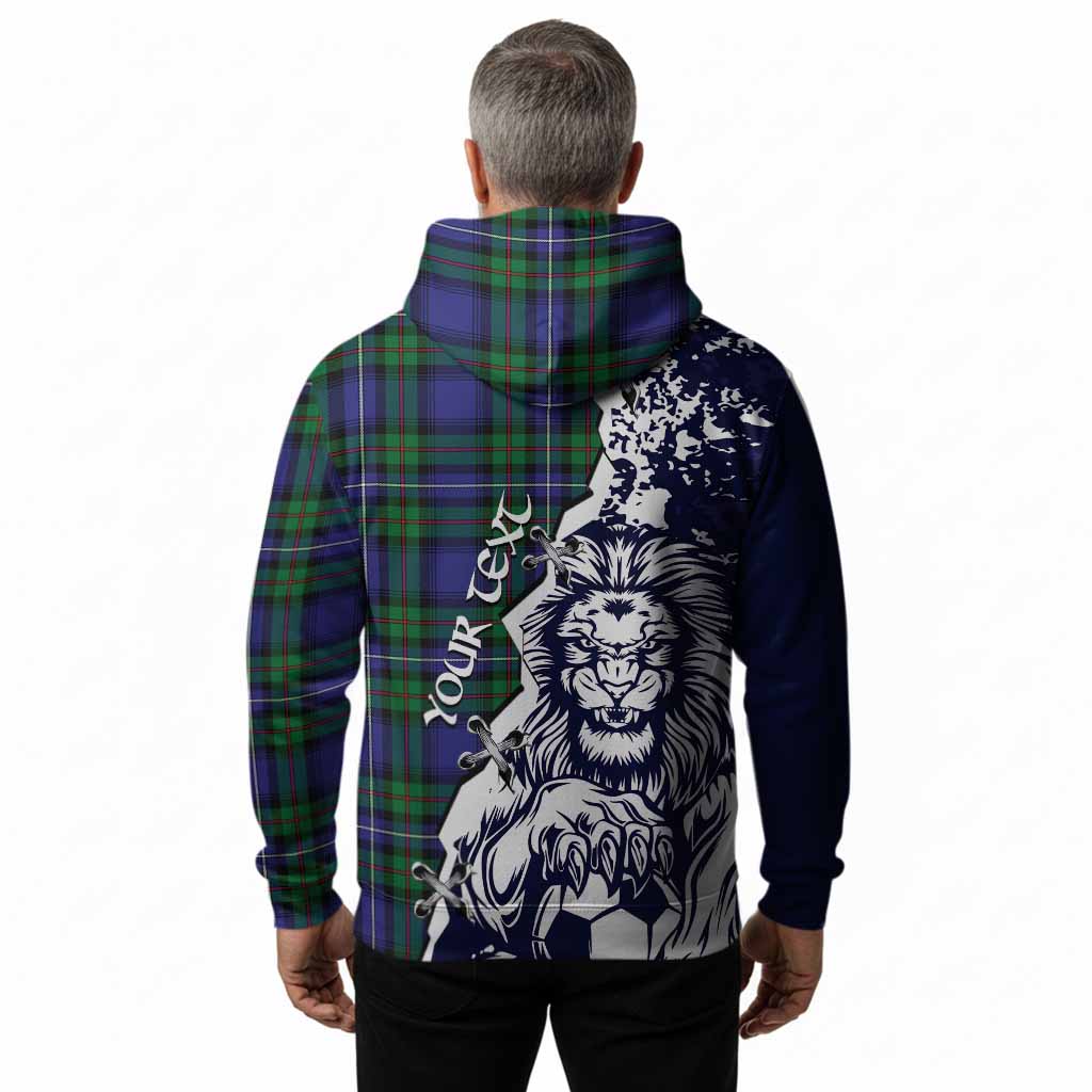 Donnachaidh Tartan Scottish Hoodie Angry Lion With Soccer Ball Style