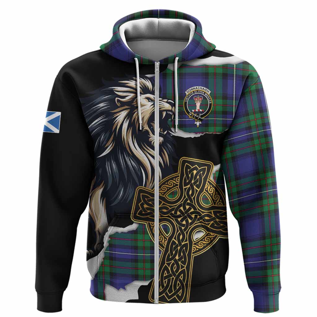 Donnachaidh Tartan Scottish Hoodie Lion Celtic Heritage