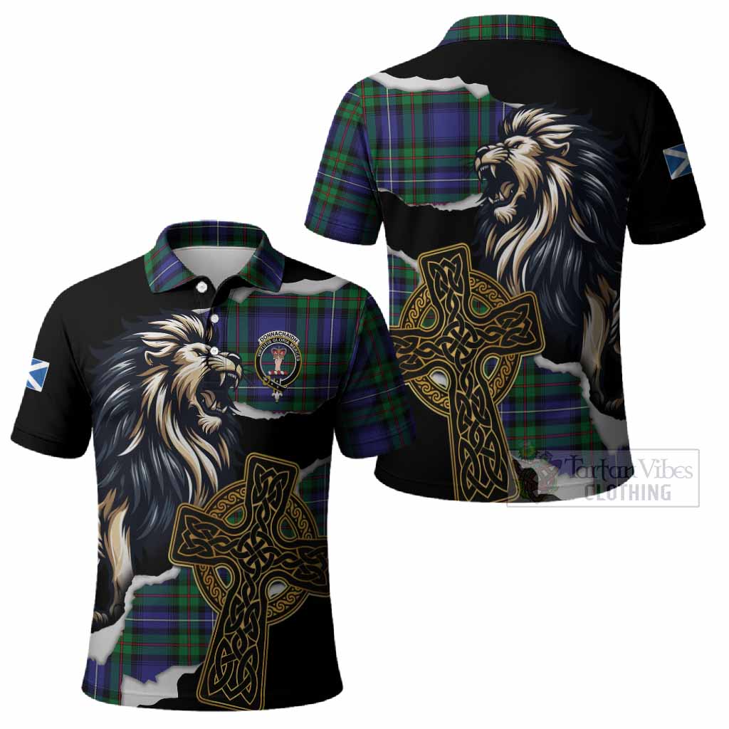 Donnachaidh Tartan Scottish Polo Shirt Lion Celtic Heritage