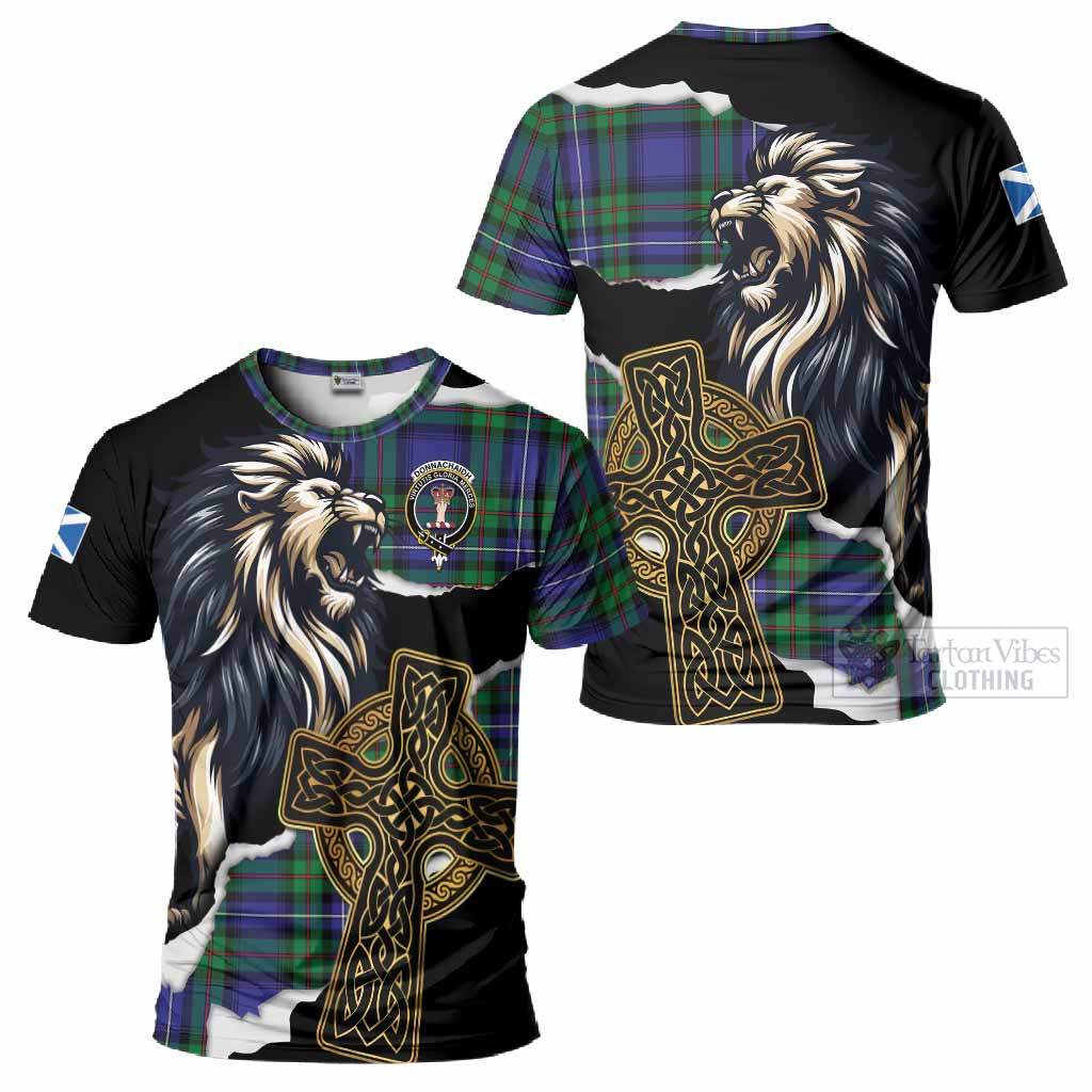 Donnachaidh Tartan Scottish T-Shirt Lion Celtic Heritage