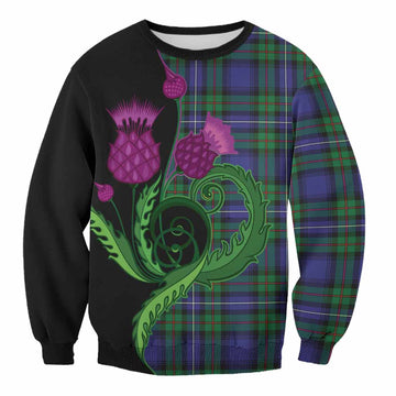 Donnachaidh Tartan Sweatshirt Traditional Scottish Thistle
