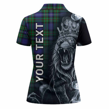 Donnachaidh Tartan Women Polo Shirt Roaring Lion Heritage