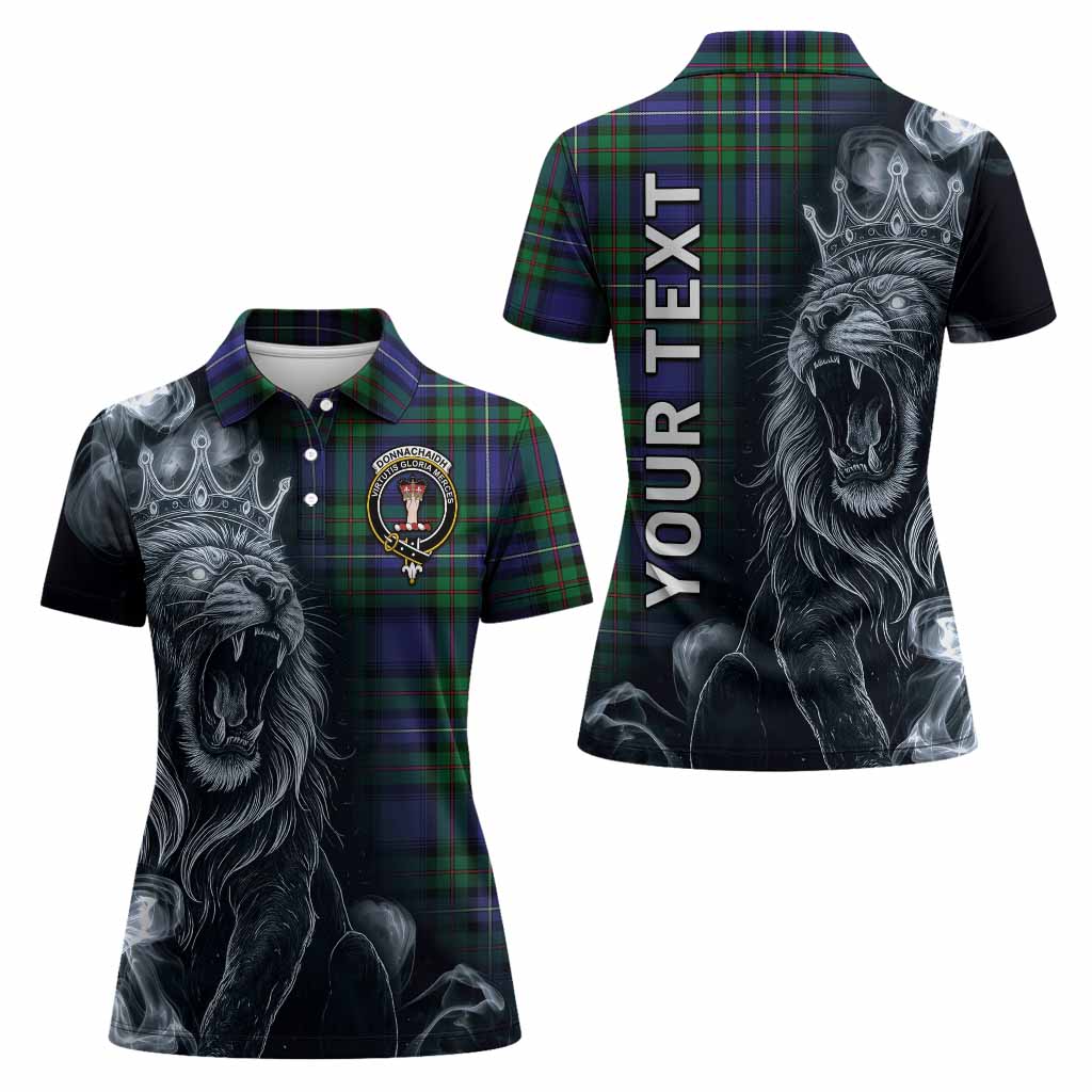 Donnachaidh Tartan Women Polo Shirt Roaring Lion Heritage