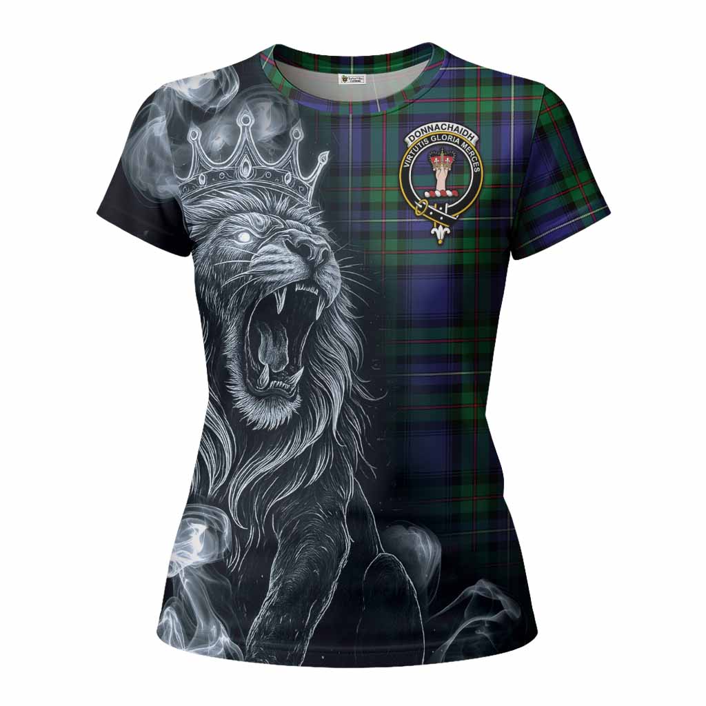Donnachaidh Tartan Women T shirt Roaring Lion Heritage