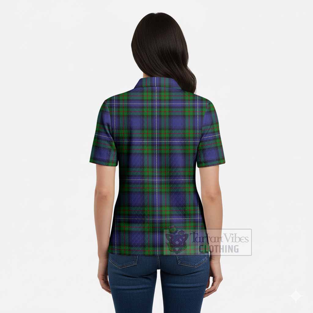 Donnachaidh Tartan Women’s Polo Sweater Top with Family Crest
