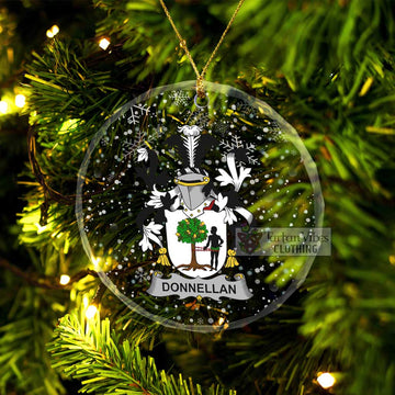 Donnellan Irish Clan Christmas Glass Ornament with Coat of Arms