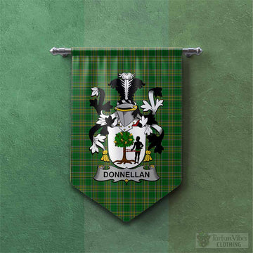 Donnellan Irish Clan Tartan Gonfalon, Tartan Banner with Coat of Arms