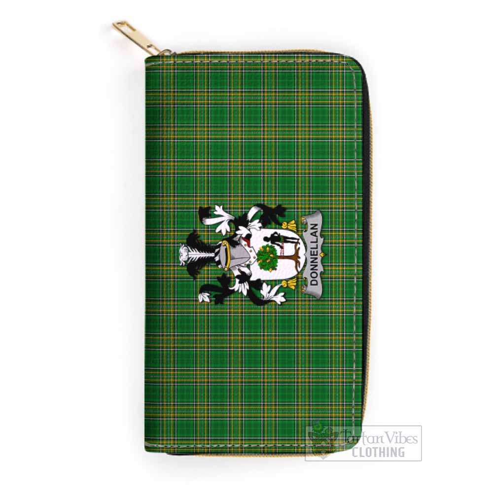Donnellan Irish Clan Tartan Women's Leather Wallet with Coat of Arms One Size 19.7*10.5*3.5 cm - Tartan Vibes Clothing