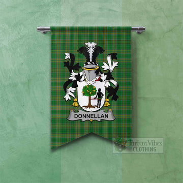 Donnellan Irish Clan Tartan Gonfalon, Tartan Banner with Coat of Arms
