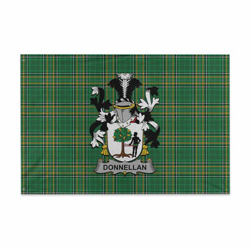 Donnellan Irish Clan Tartan House Flag with Coat of Arms