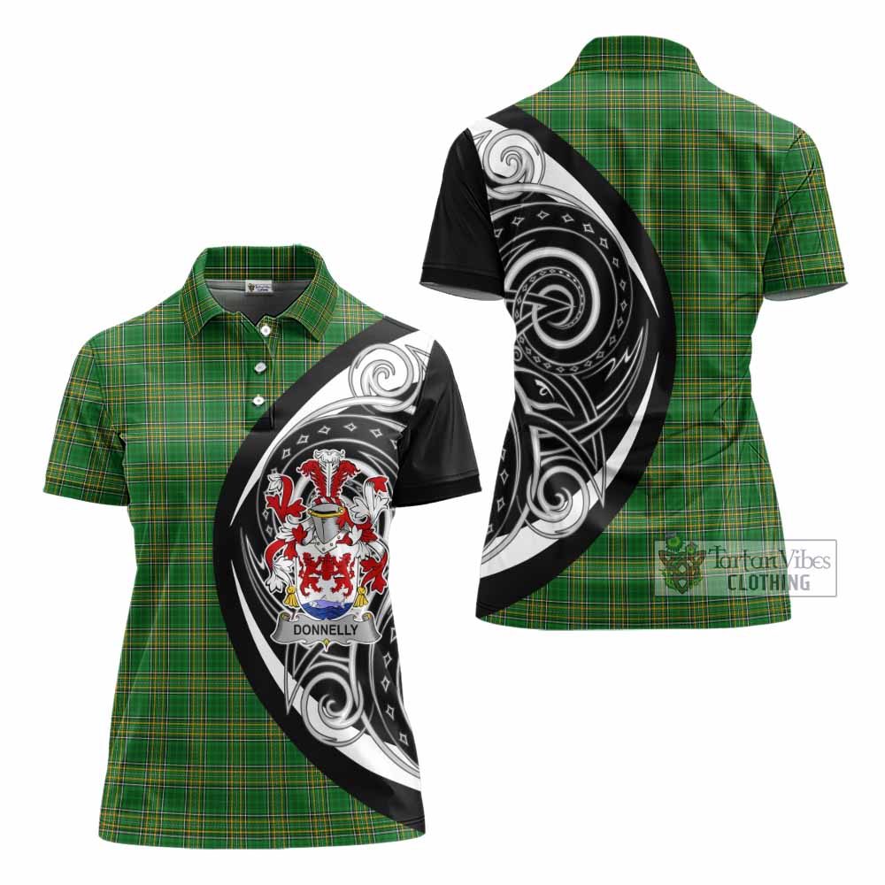 Tartan Vibes Clothing Donnelly Irish Clan Women's Polo Shirt Celtic Circle Style
