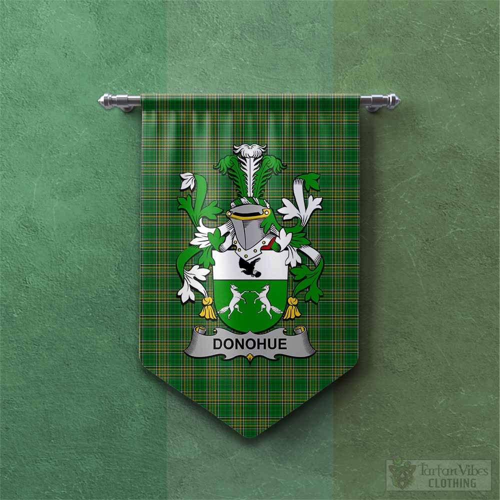 Tartan Vibes Clothing Donohue Irish Clan Tartan Gonfalon, Tartan Banner with Coat of Arms