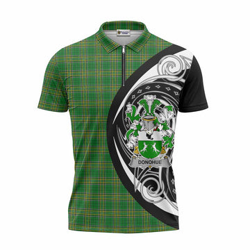 Donohue Irish Clan Zipper Polo Shirt Celtic Circle Style