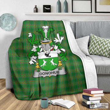 Tartan Vibes Clothing Donohue Irish Clan Tartan Blanket with Coat of Arms