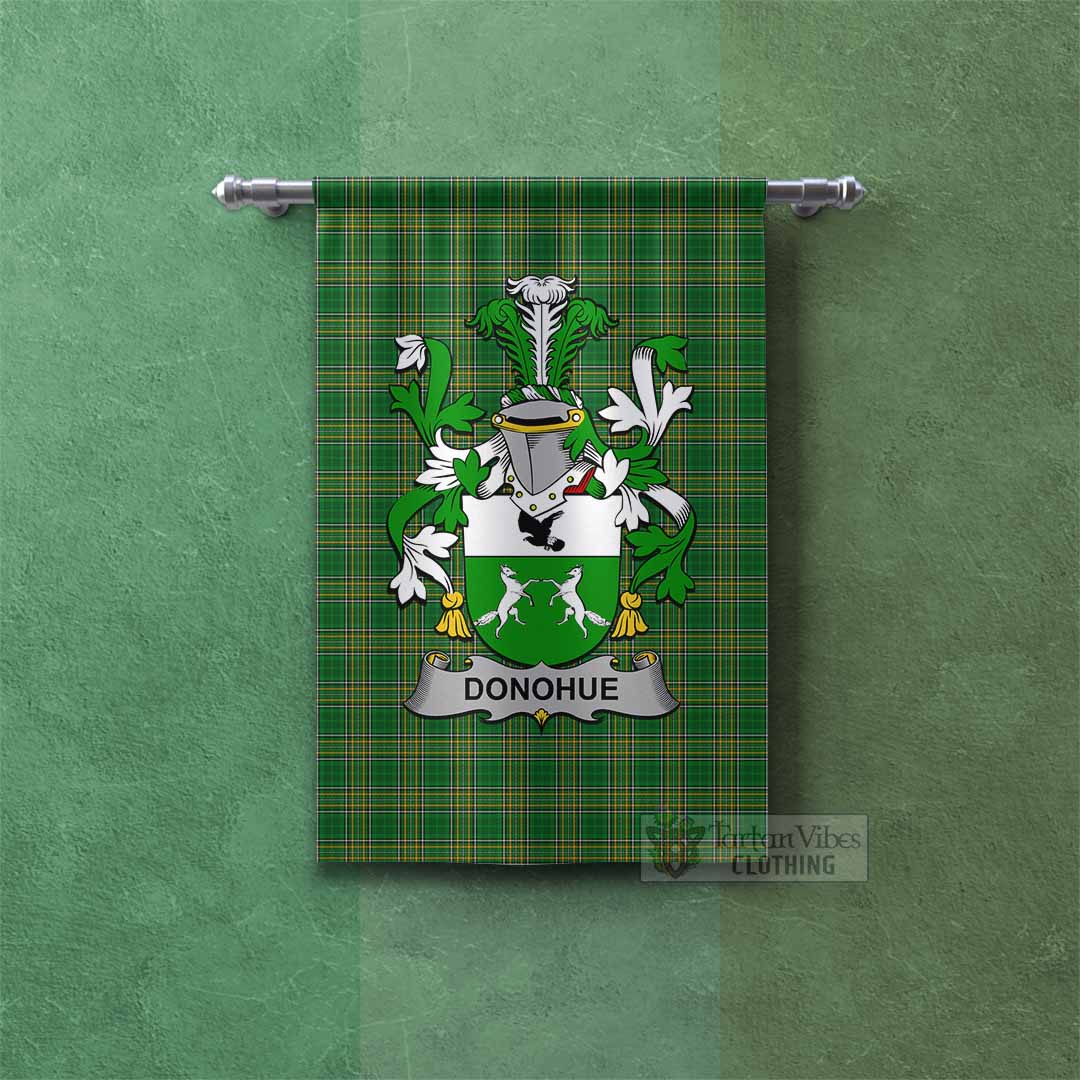 Tartan Vibes Clothing Donohue Irish Clan Tartan Gonfalon, Tartan Banner with Coat of Arms