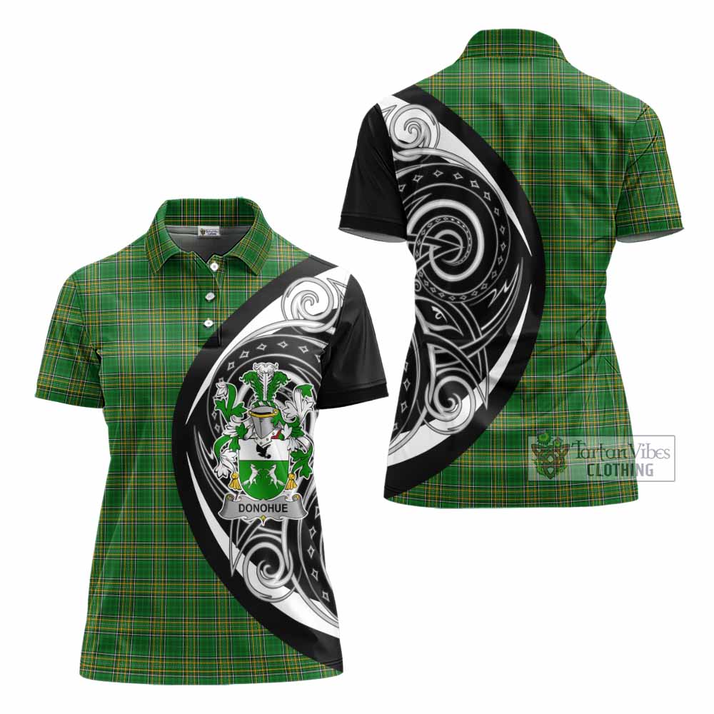 Tartan Vibes Clothing Donohue Irish Clan Women's Polo Shirt Celtic Circle Style
