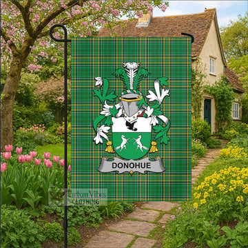 Donohue Irish Clan Tartan Garden Flag with Coat of Arms