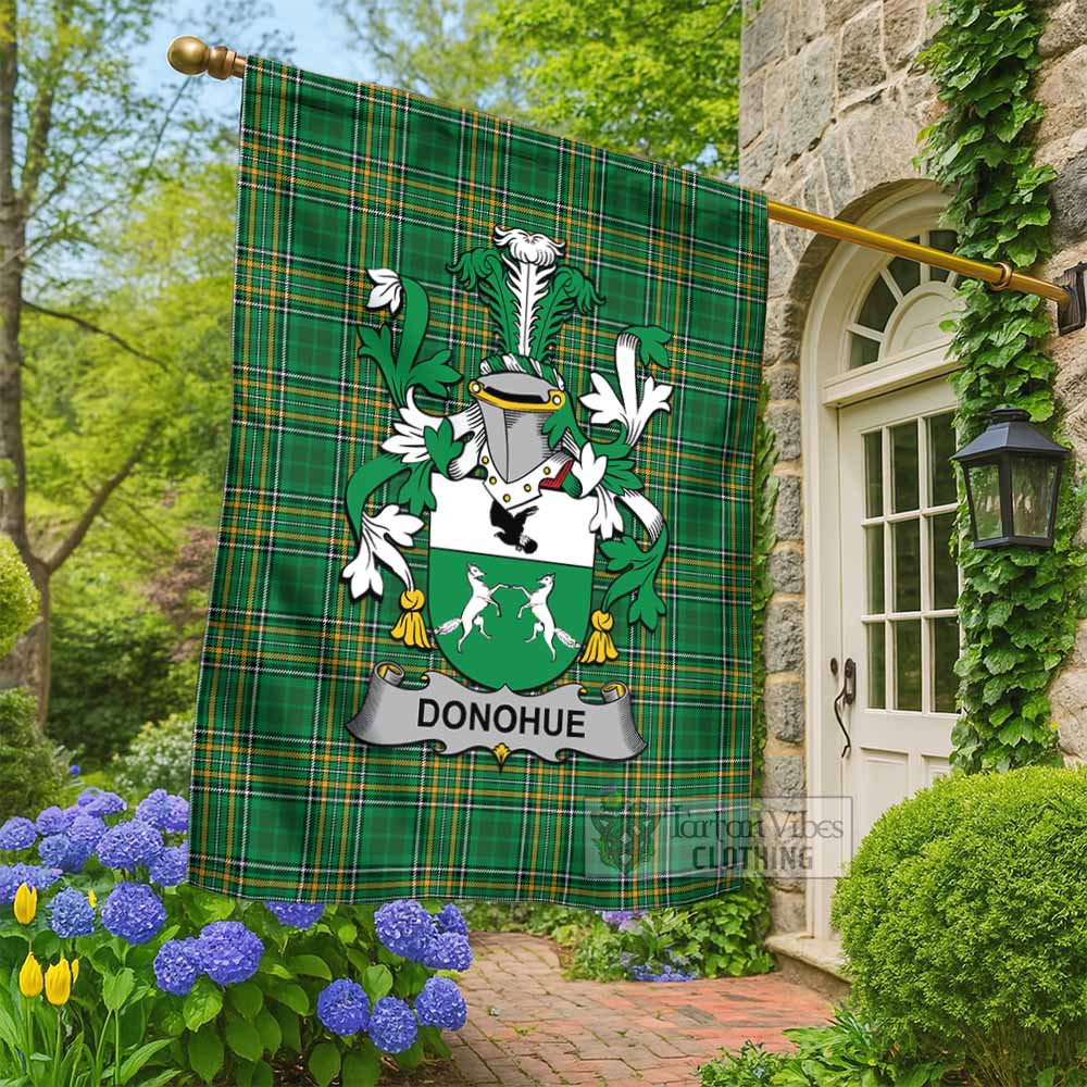 Donohue Irish Clan Tartan Flag with Coat of Arms