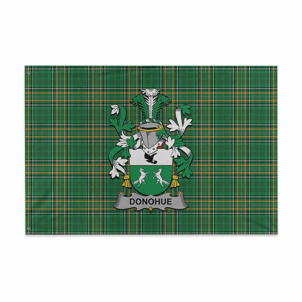 Tartan Vibes Clothing Donohue Irish Clan Tartan House Flag with Coat of Arms