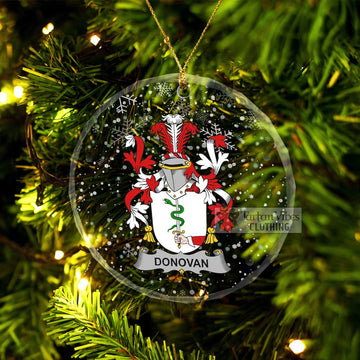 Donovan Irish Clan Christmas Glass Ornament with Coat of Arms