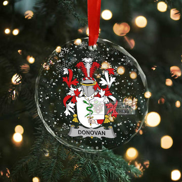 Donovan Irish Clan Christmas Glass Ornament with Coat of Arms