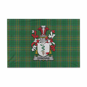 Donovan Irish Clan Tartan House Flag with Coat of Arms