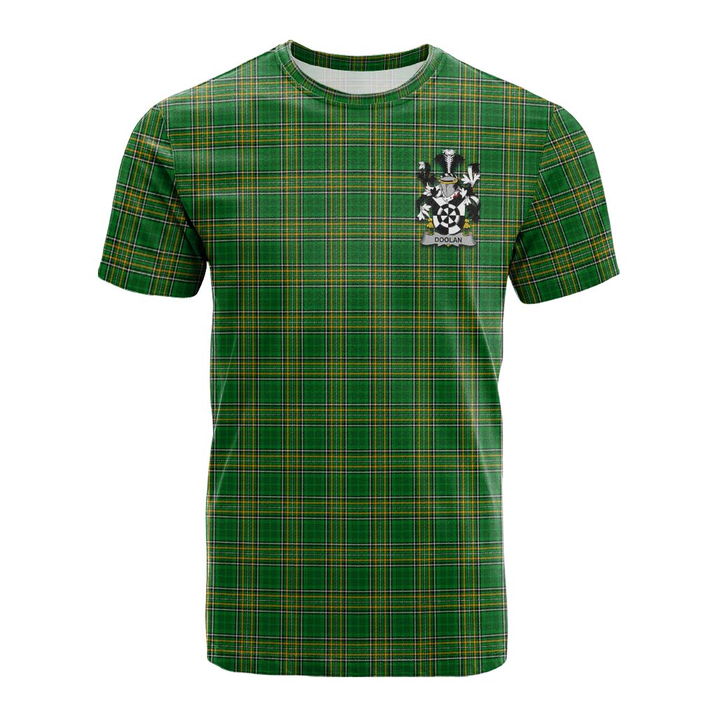 Doolan Irish Clan Tartan Cotton T-shirt with Coat of Arms Kid's Shirt - Tartan Vibes Clothing