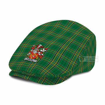 Dooley Irish Clan Tartan Jeff Cap, Tartan Flat Cap with Coat of Arm - Tartan Vibes Clothing