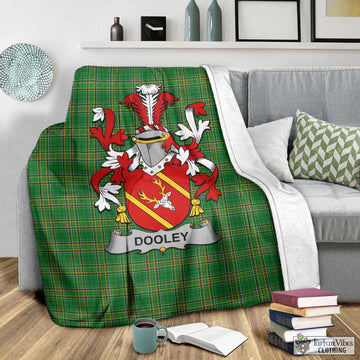 Tartan Vibes Clothing Dooley Irish Clan Tartan Blanket with Coat of Arms
